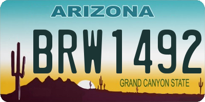 AZ license plate BRW1492