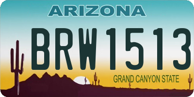 AZ license plate BRW1513