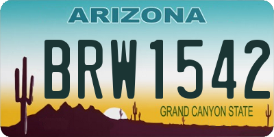 AZ license plate BRW1542