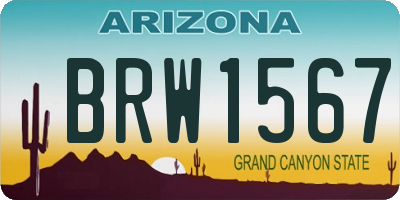 AZ license plate BRW1567