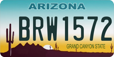 AZ license plate BRW1572