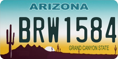 AZ license plate BRW1584