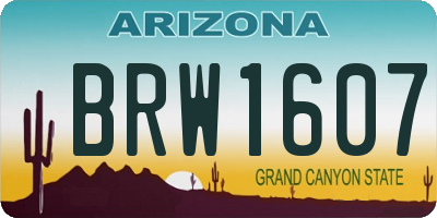 AZ license plate BRW1607