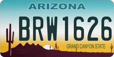 AZ license plate BRW1626