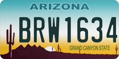 AZ license plate BRW1634