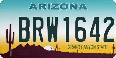 AZ license plate BRW1642