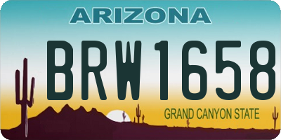 AZ license plate BRW1658