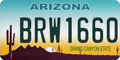 AZ license plate BRW1660