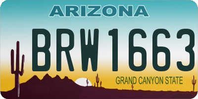 AZ license plate BRW1663