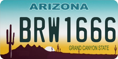 AZ license plate BRW1666