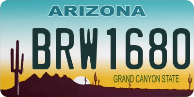 AZ license plate BRW1680