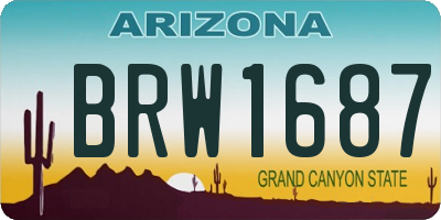 AZ license plate BRW1687