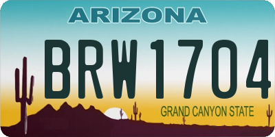 AZ license plate BRW1704