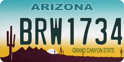 AZ license plate BRW1734