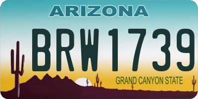 AZ license plate BRW1739