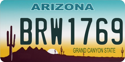 AZ license plate BRW1769