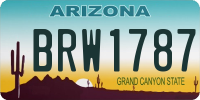 AZ license plate BRW1787