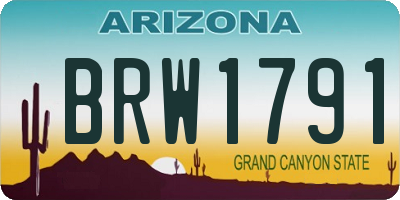 AZ license plate BRW1791