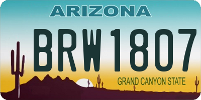 AZ license plate BRW1807