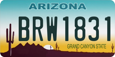 AZ license plate BRW1831