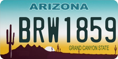 AZ license plate BRW1859