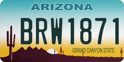 AZ license plate BRW1871