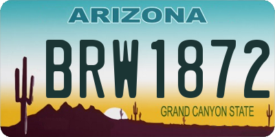 AZ license plate BRW1872
