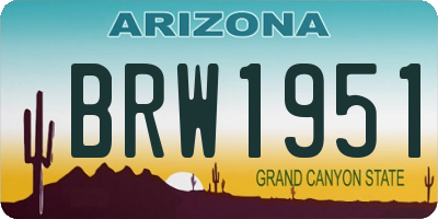 AZ license plate BRW1951