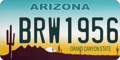 AZ license plate BRW1956