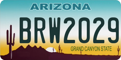 AZ license plate BRW2029