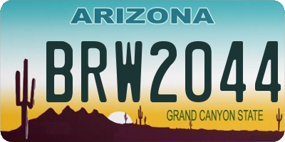 AZ license plate BRW2044