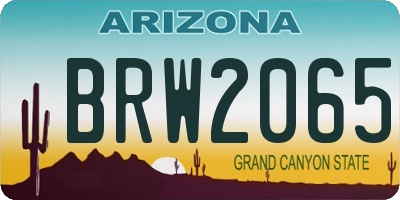 AZ license plate BRW2065