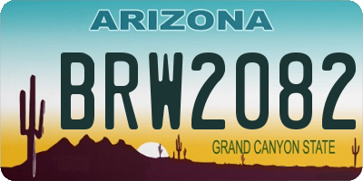 AZ license plate BRW2082