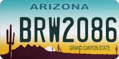 AZ license plate BRW2086