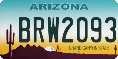 AZ license plate BRW2093