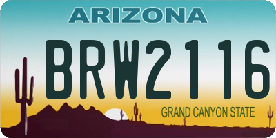 AZ license plate BRW2116