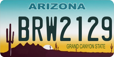AZ license plate BRW2129