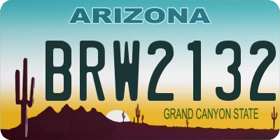 AZ license plate BRW2132