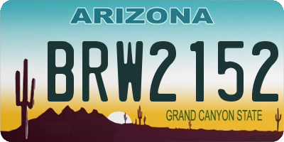 AZ license plate BRW2152