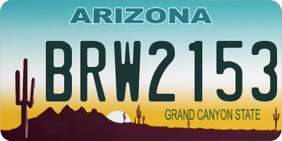 AZ license plate BRW2153