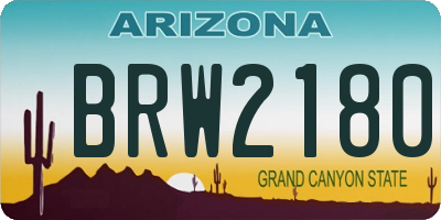 AZ license plate BRW2180