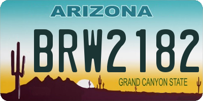AZ license plate BRW2182