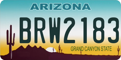 AZ license plate BRW2183