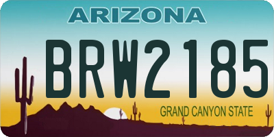 AZ license plate BRW2185