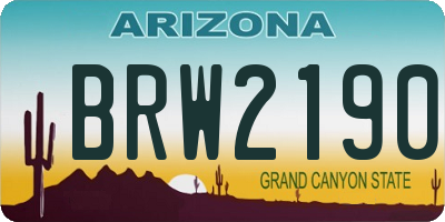 AZ license plate BRW2190