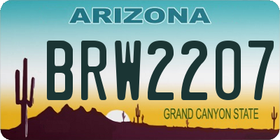 AZ license plate BRW2207