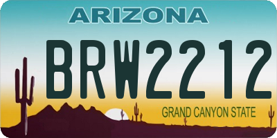 AZ license plate BRW2212