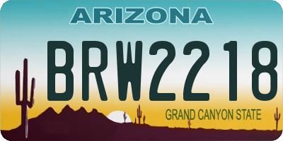 AZ license plate BRW2218