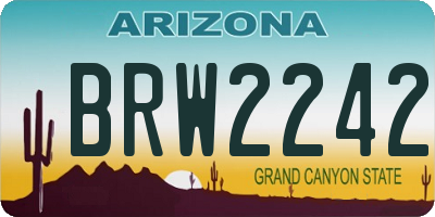 AZ license plate BRW2242