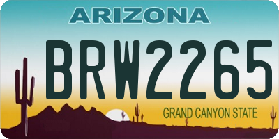 AZ license plate BRW2265